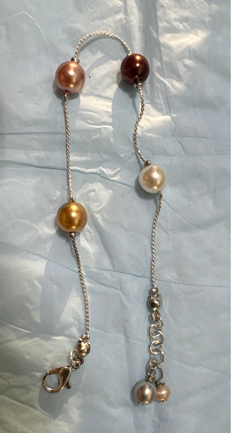 Silver Tone Beaded Bracelet