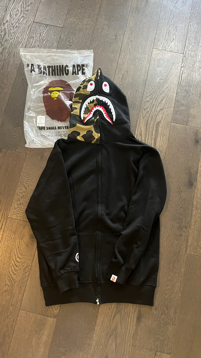 A Bathing Ape Full Zip Hoodie Shark Camo