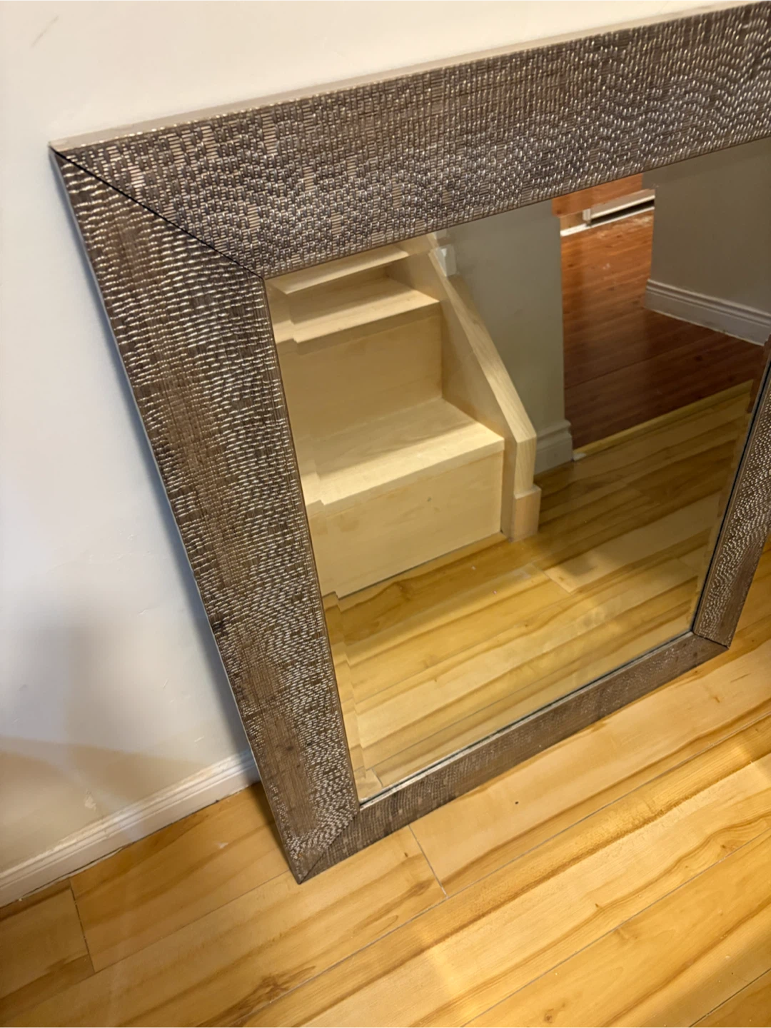 Decorative Wall Mirror with Textured Frame - photo 2