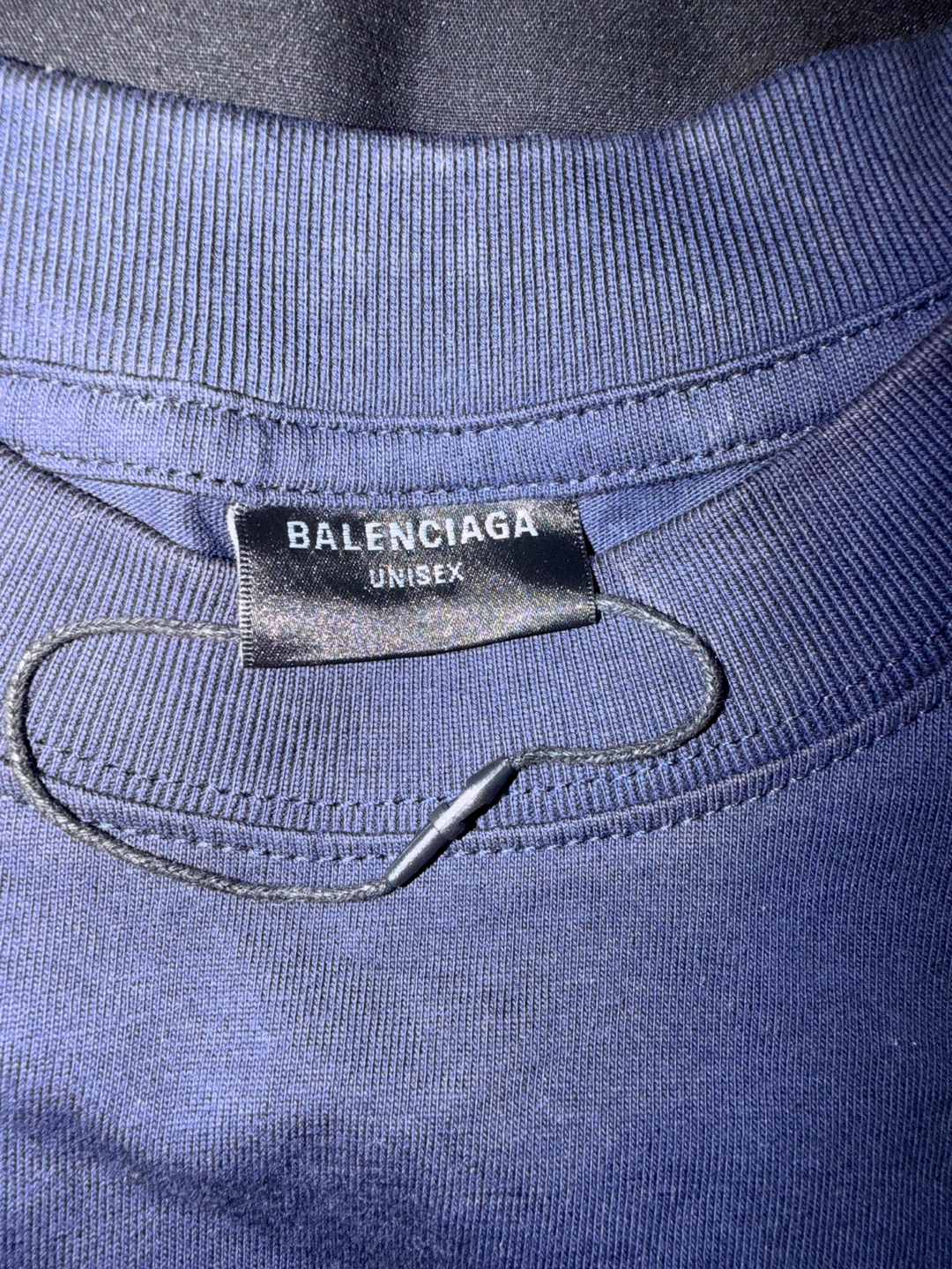Balenciaga Navy Cotton Logo T-Shirt - photo 3