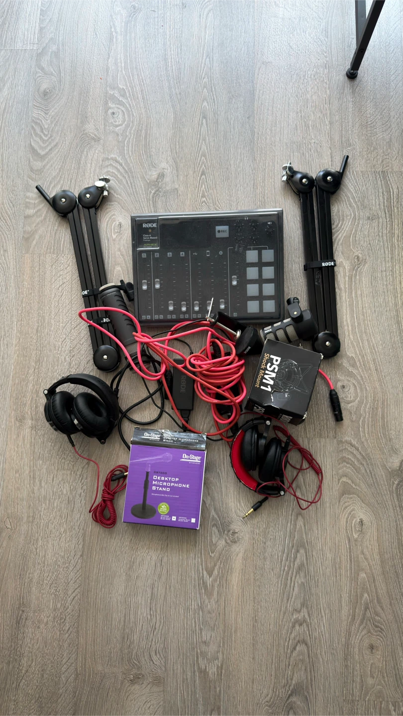 Podcast Equipment with accessories