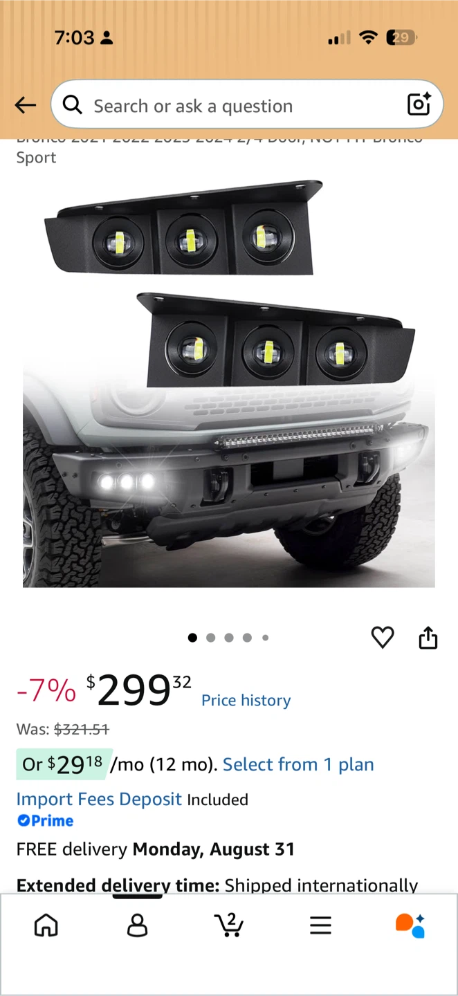 Ford Bronco Sport LED Bumper  fog lights