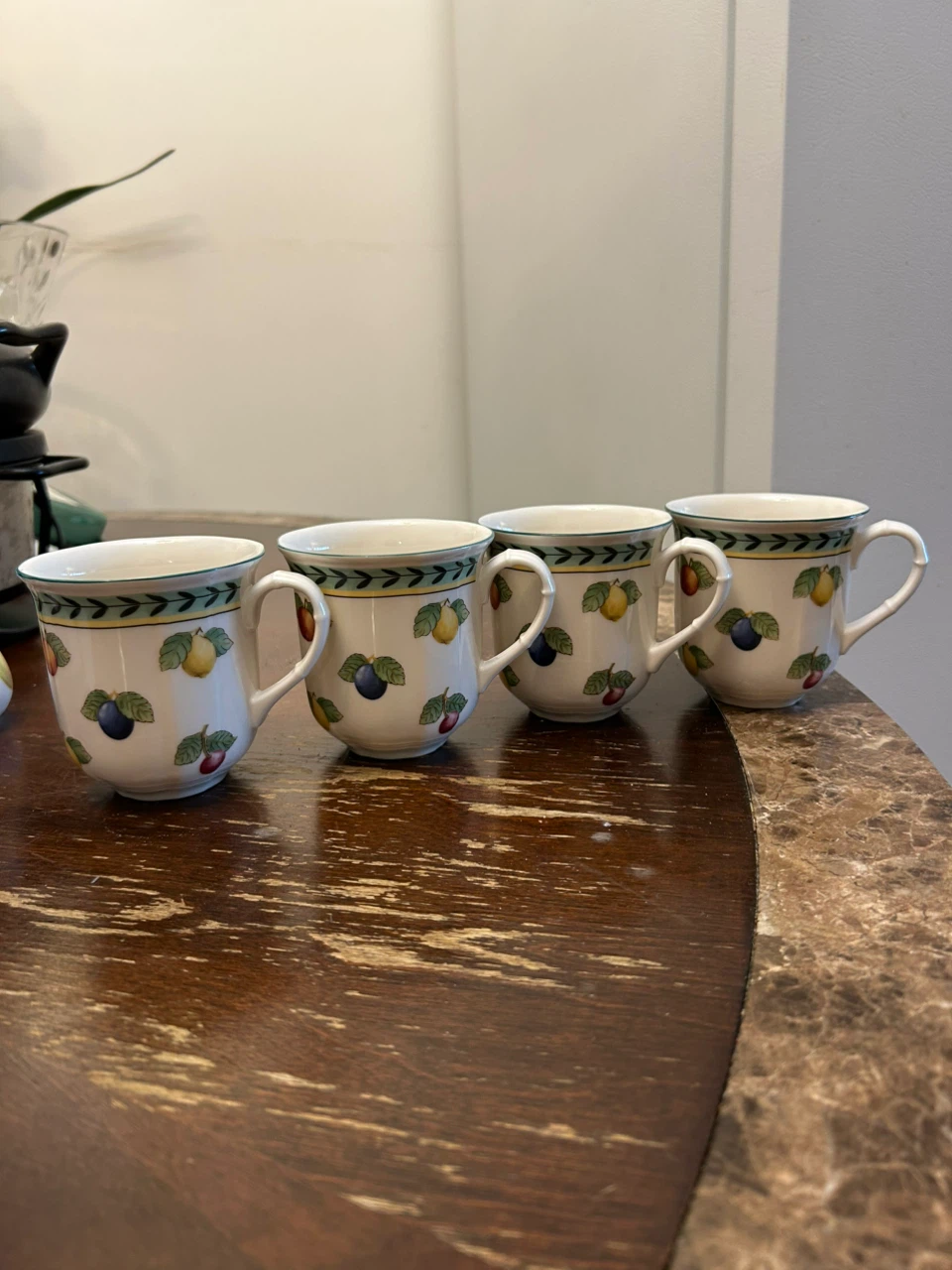 Villeroy & Boch Set of 4 Teacups - Fruit Design