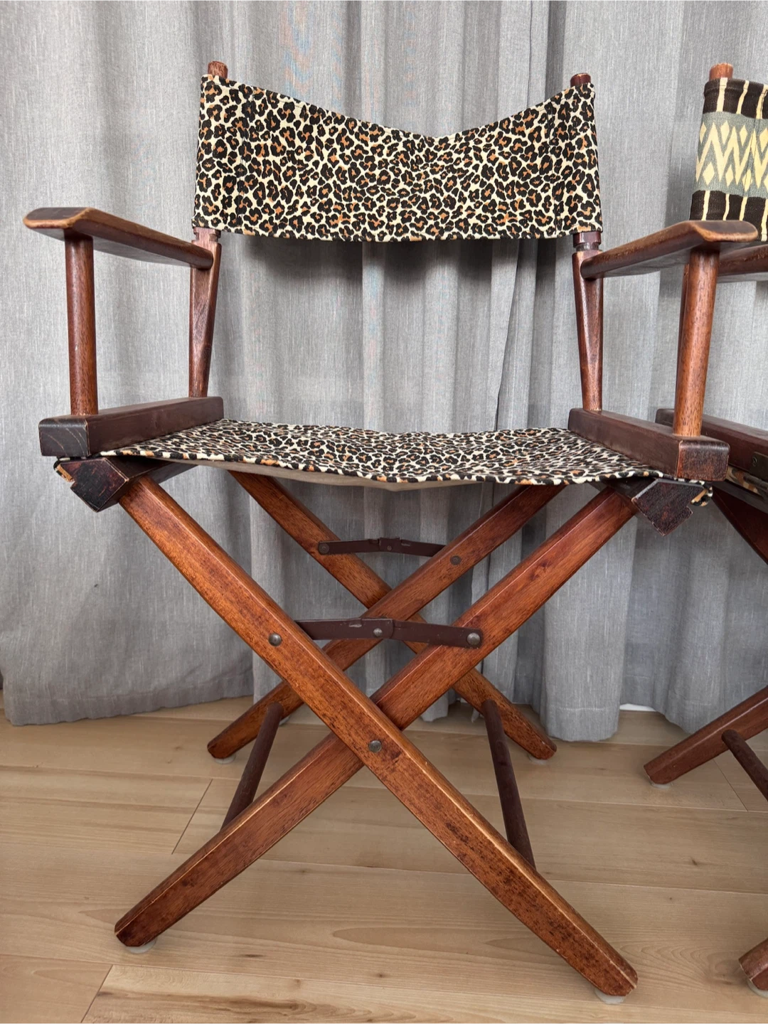 Director's Chair with Leopard/African Print Fabric
