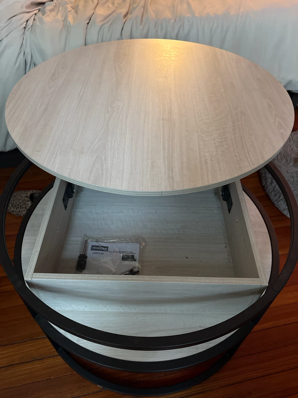 YITAHOME Round Lift-Top Coffee Table + Hidden Storage - photo 2