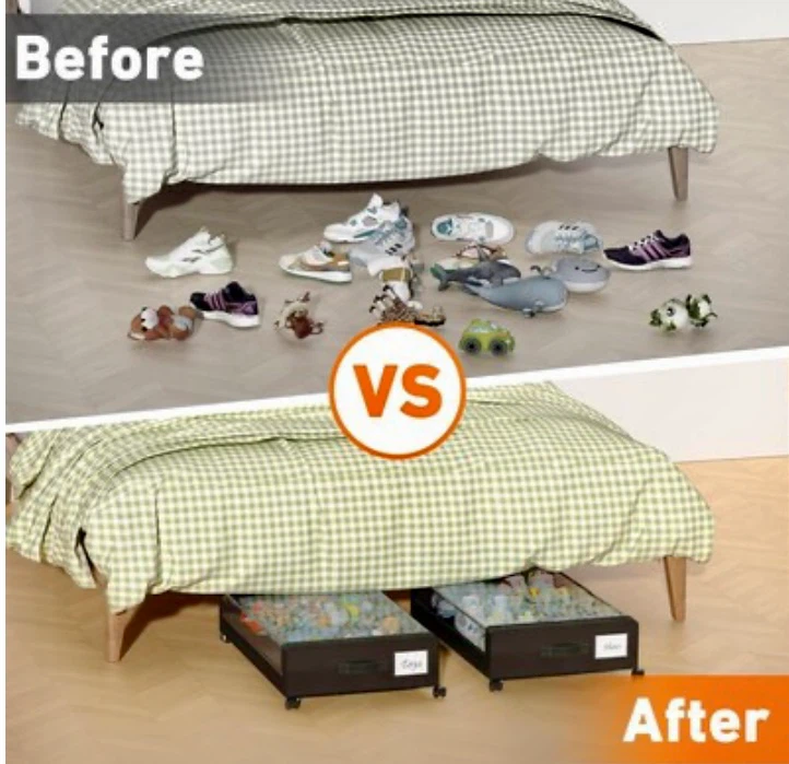 Etokfoks 2 Pack Under Bed Storage with Wheels - photo 4
