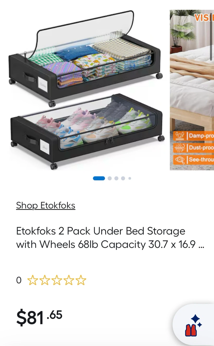 Etokfoks 2 Pack Under Bed Storage with Wheels - photo 5
