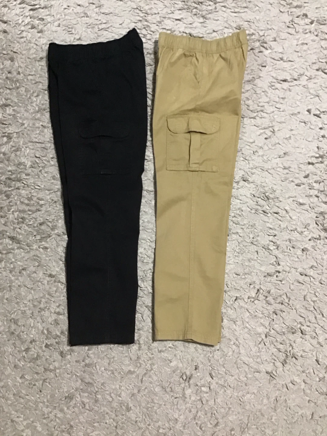 Two Pairs of Boys Cargo Pants - Black & Tan