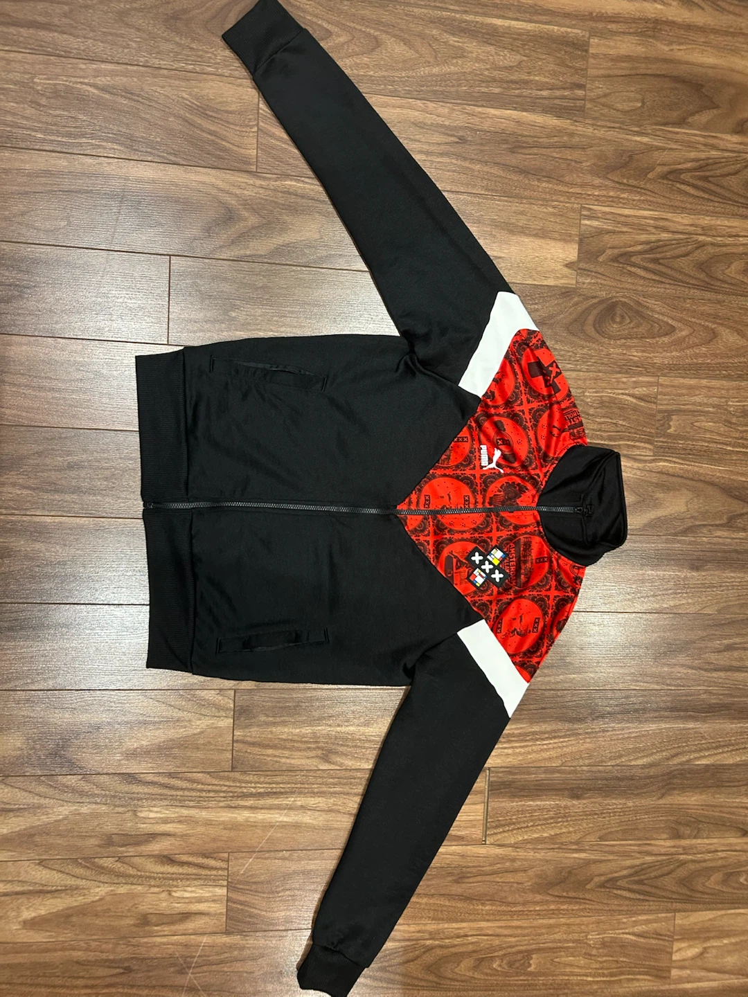 Puma Track Jacket - Black Red Graphic