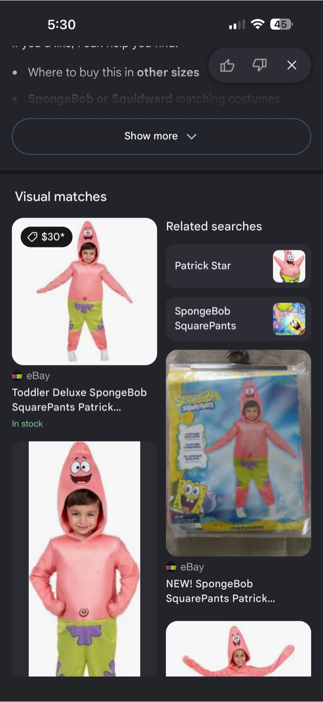 SpongeBob SquarePants Patrick Star Toddler Costume 3T-4T - photo 3
