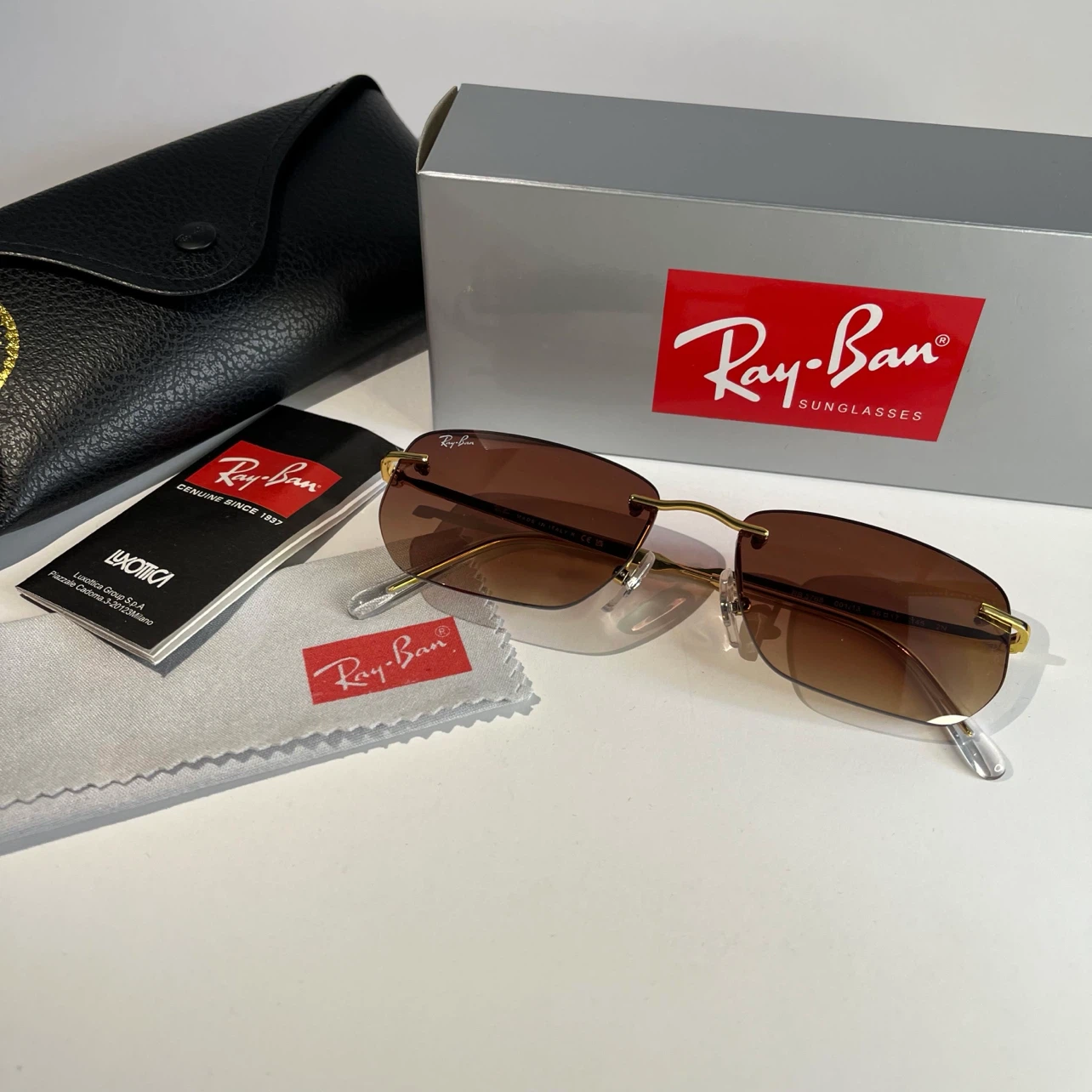 Ray-Ban Sunglasses Rimless Gradient Brown