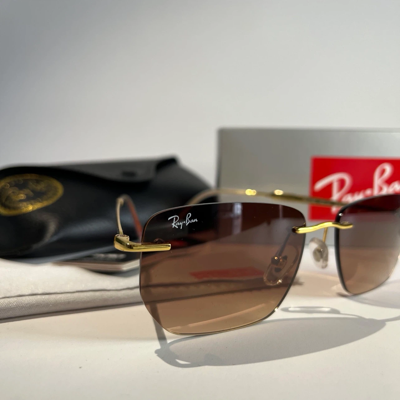 Ray-Ban Sunglasses Rimless Gradient Brown - photo 2