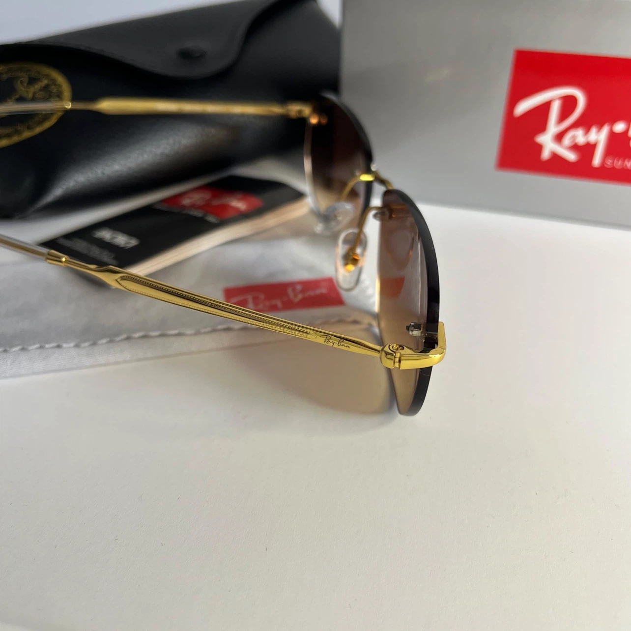Ray-Ban Sunglasses Rimless Gradient Brown - photo 4
