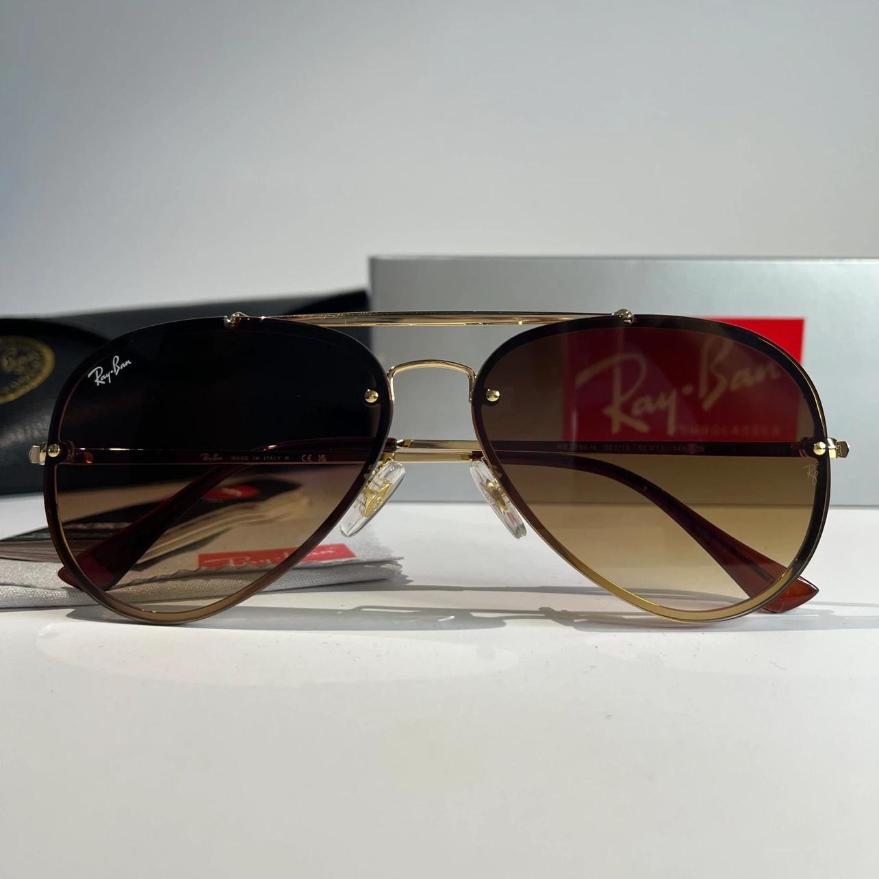 Ray-Ban Sunglasses Brown Gradient Lens Gold Frame - photo 2