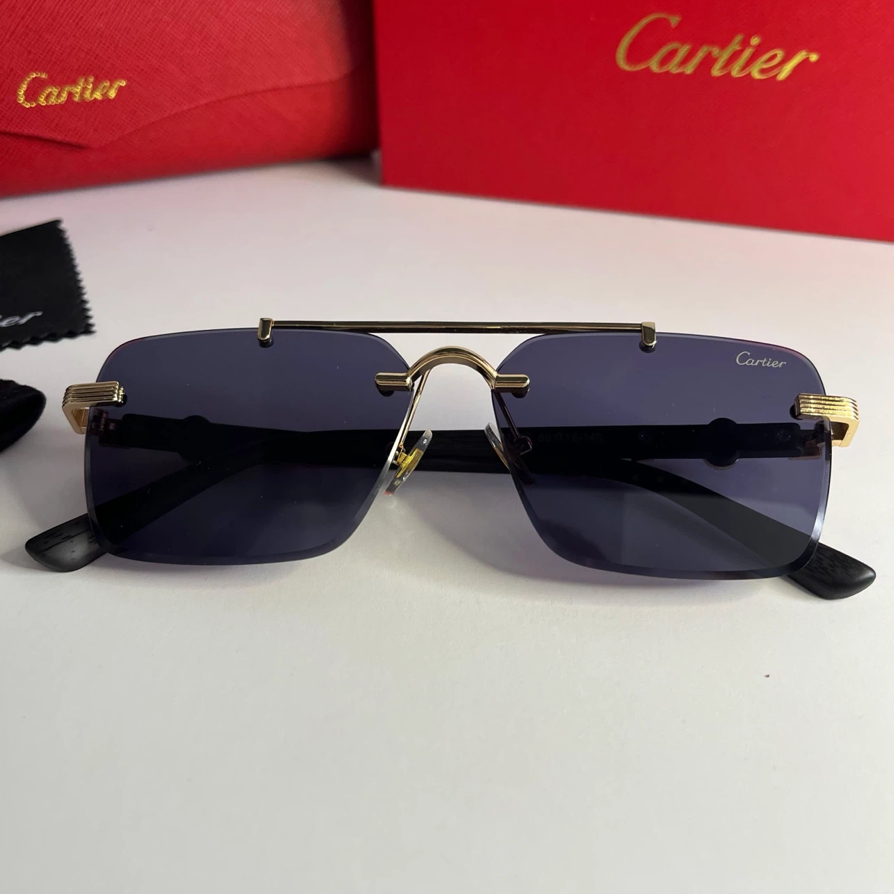 Cartier Rimless Sunglasses - Gold and Black - photo 2