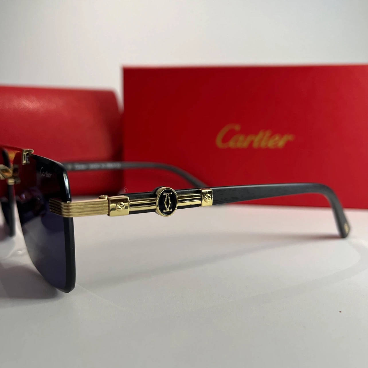 Cartier Rimless Sunglasses - Gold and Black - photo 4