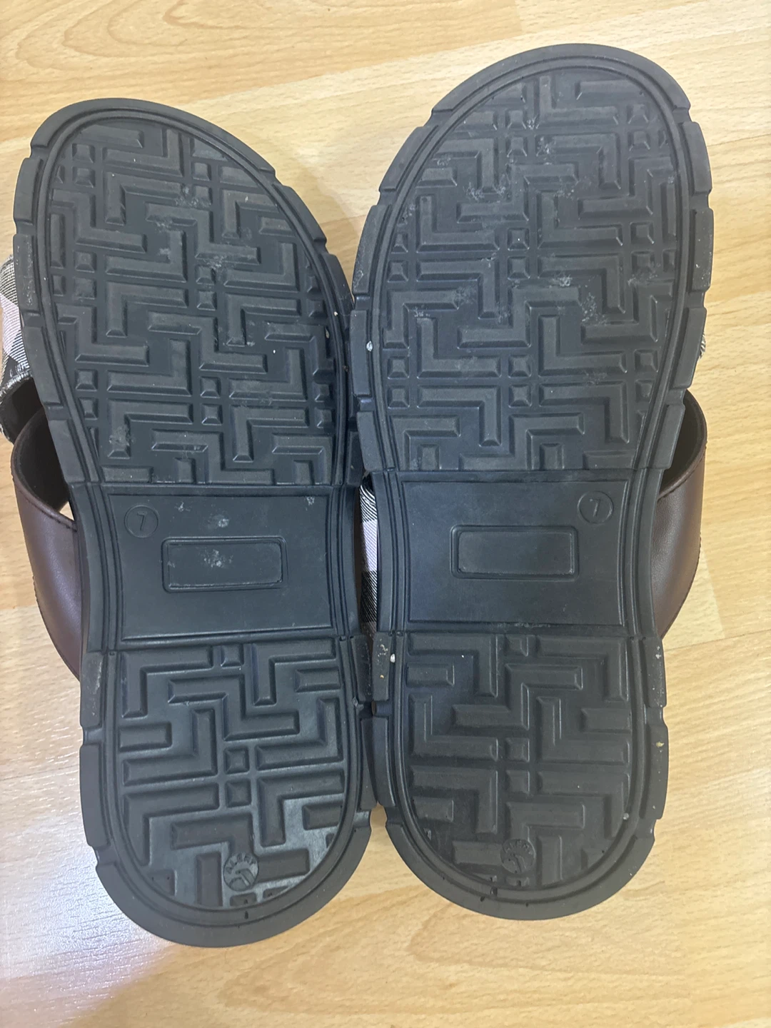 Burberry Brown Plaid Slides - Size 7 - photo 2