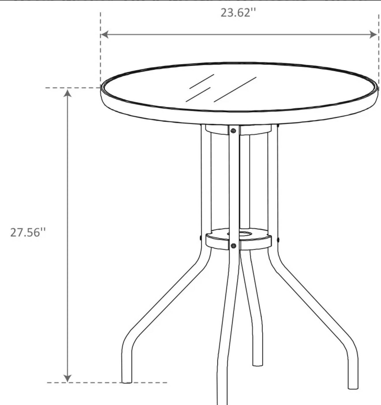 Patio Bistro Set - Round Glass Table and 2 Chairs - photo 4