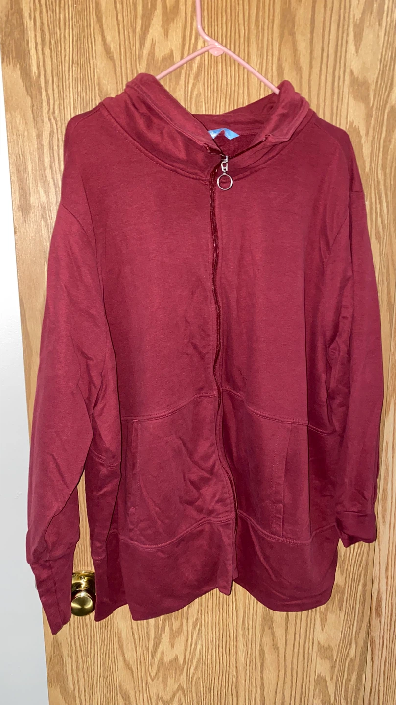 Burgundy Full Zip Hoodie