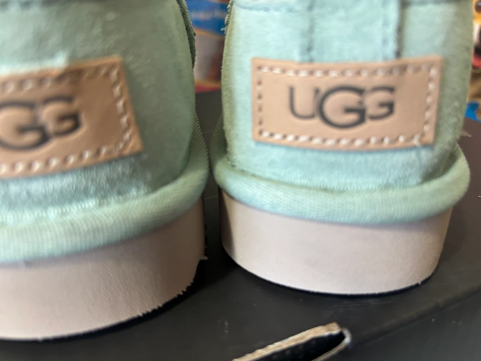 UGG Light Green Suede Slip-On Clogs - Size 7 - photo 3