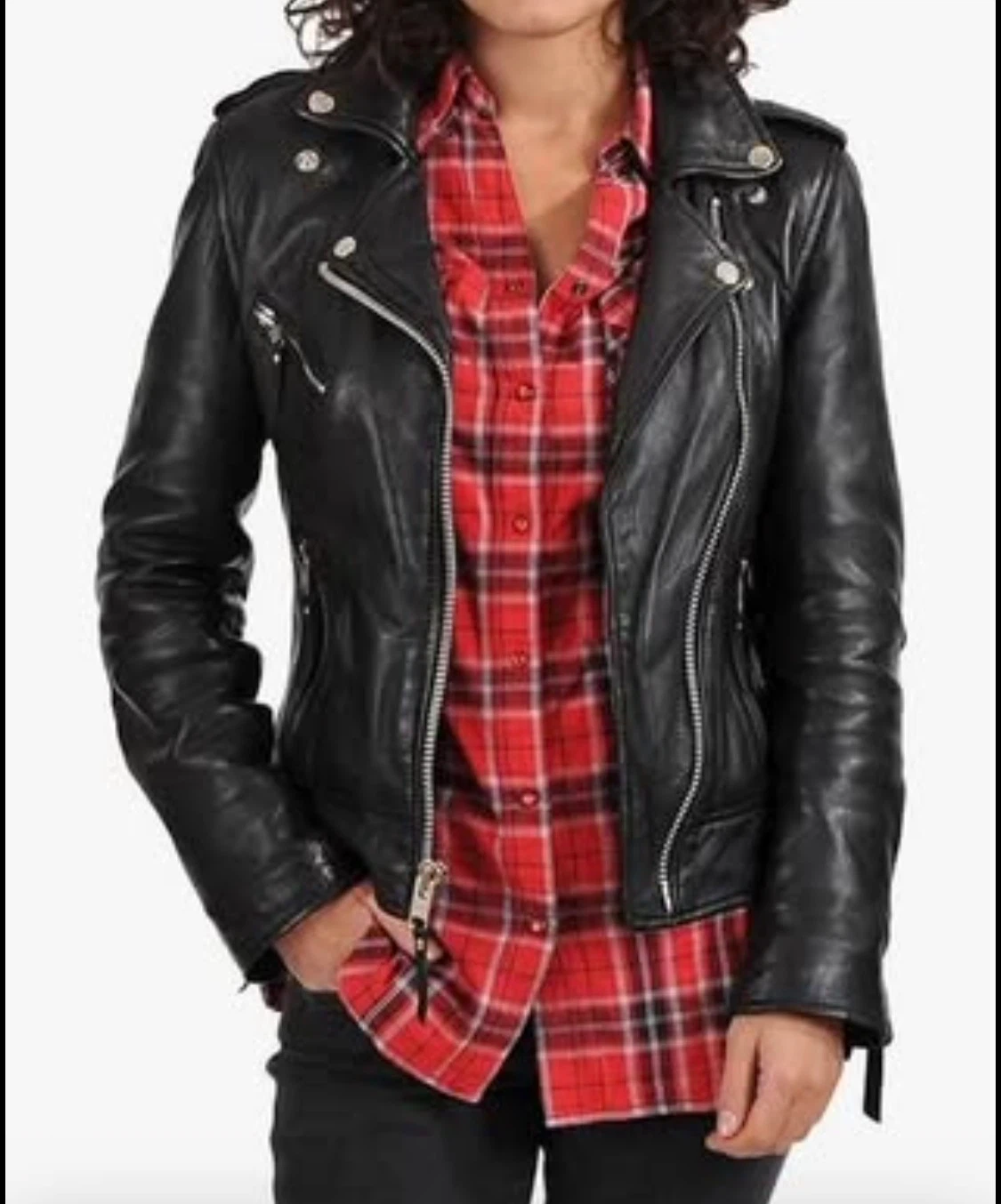 Woman’s Leather RocknRoll Motorcycle Jacket - NEW w/ tags