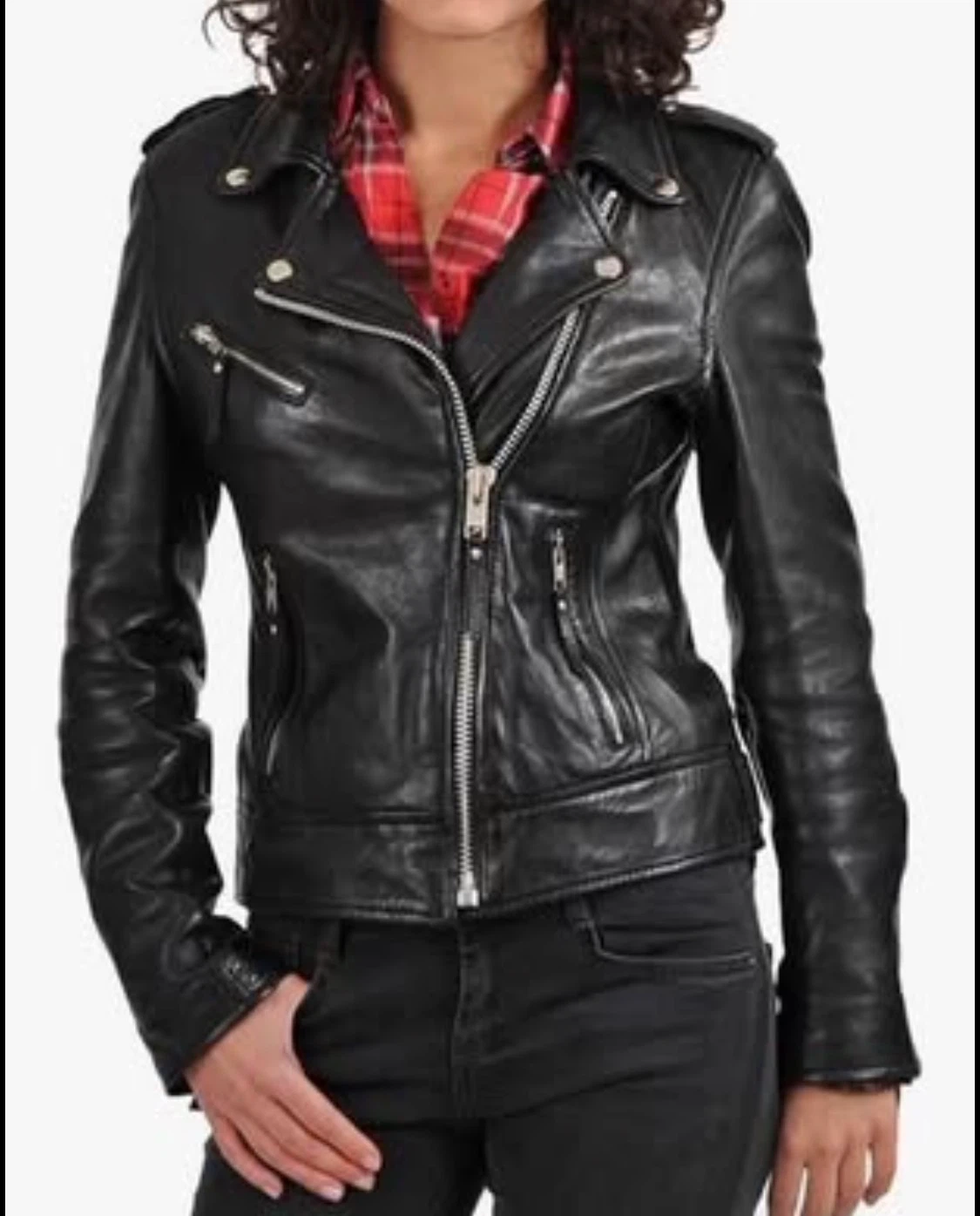 Woman’s Leather RocknRoll Motorcycle Jacket - NEW w/ tags - photo 2