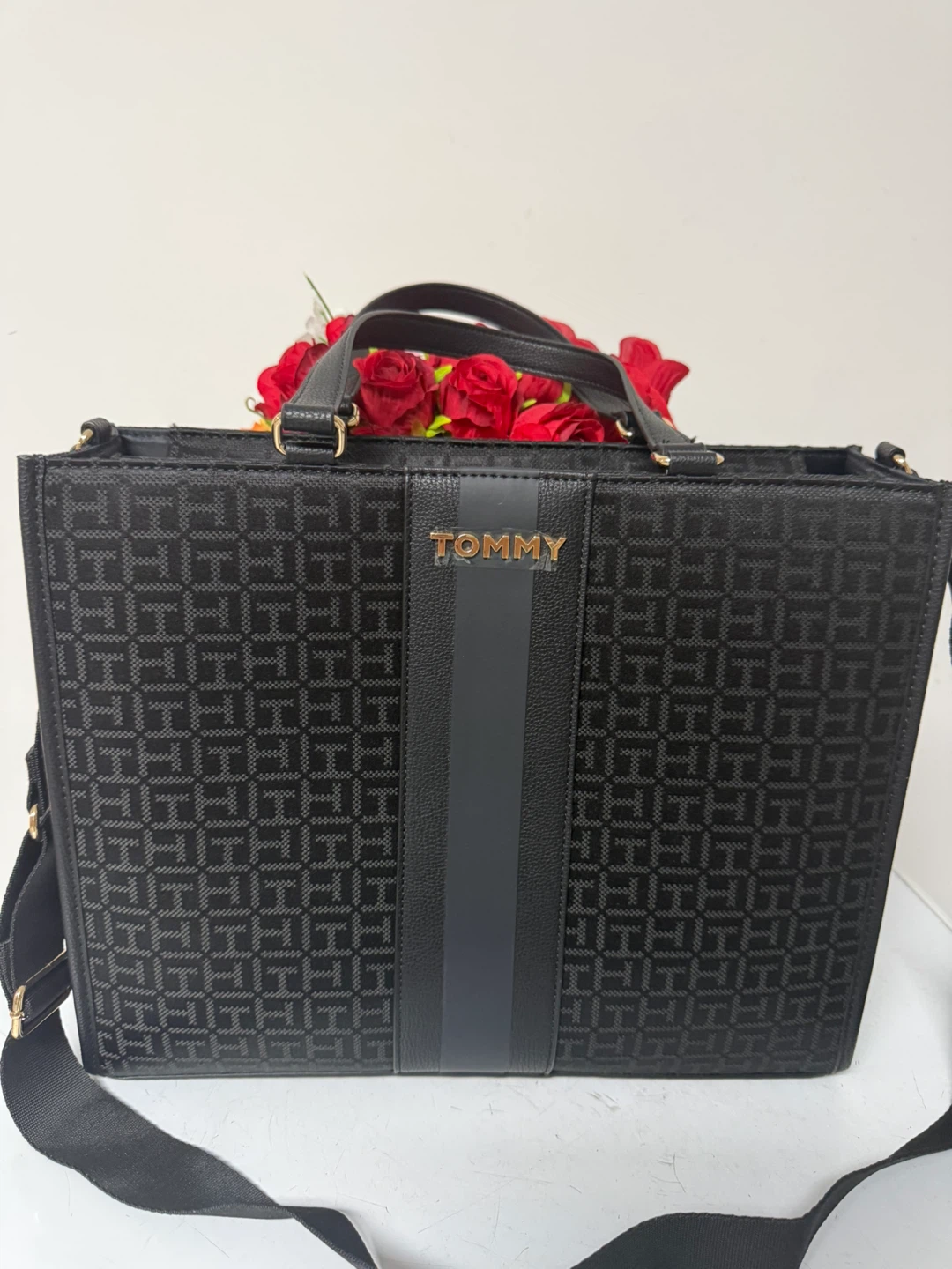 Tommy Hilfiger Black Monogram Tote Bag