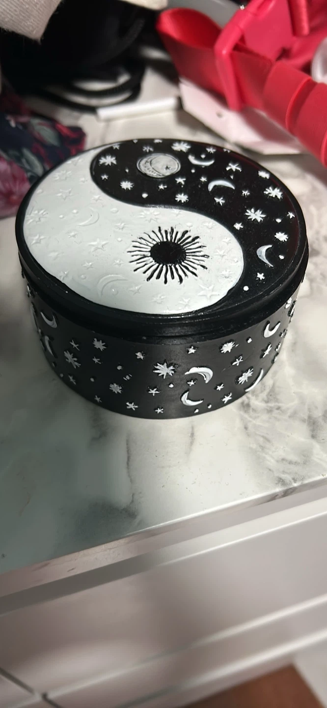 Yin Yang Celestial Round Trinket Box