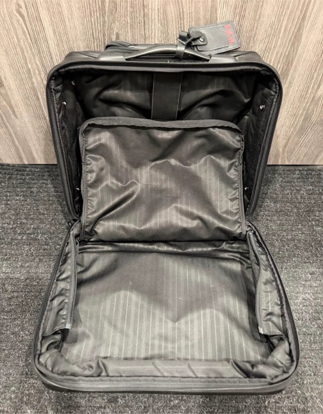 Tumi Black Leather Carry-On Suitcase - photo 3