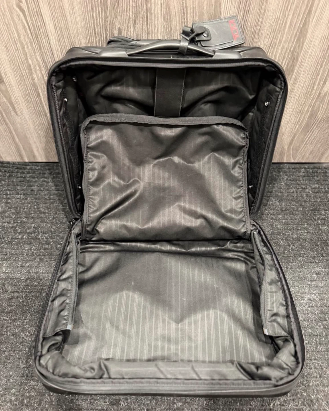 Tumi Black Leather Carry-On Suitcase - photo 5