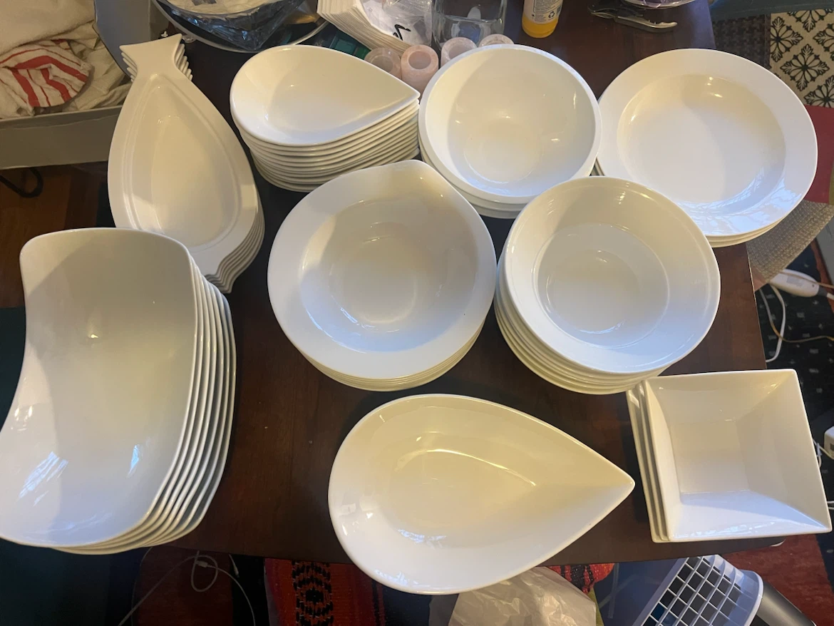 Restaurant Quality White Ceramic Plates & Bowls
