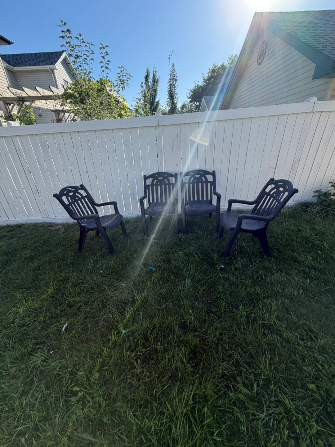 Set of 4 Black Patio Chairs
