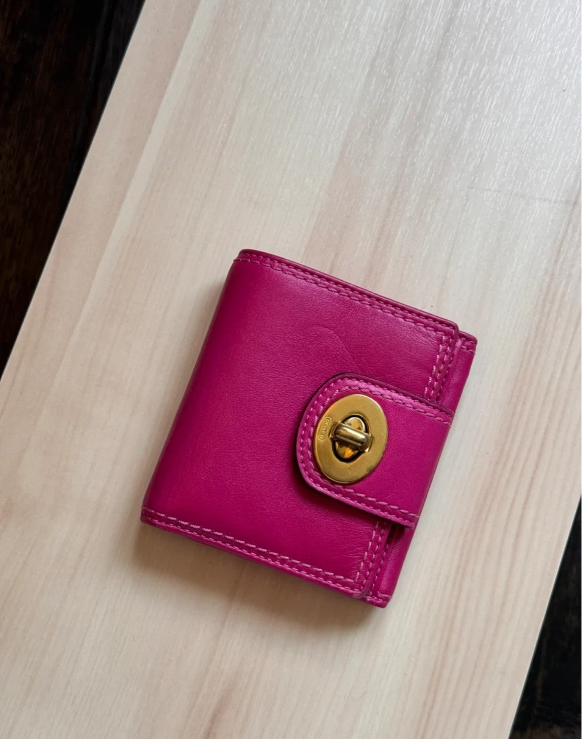 Coach Vintage Pink Leather Bifold Wallet