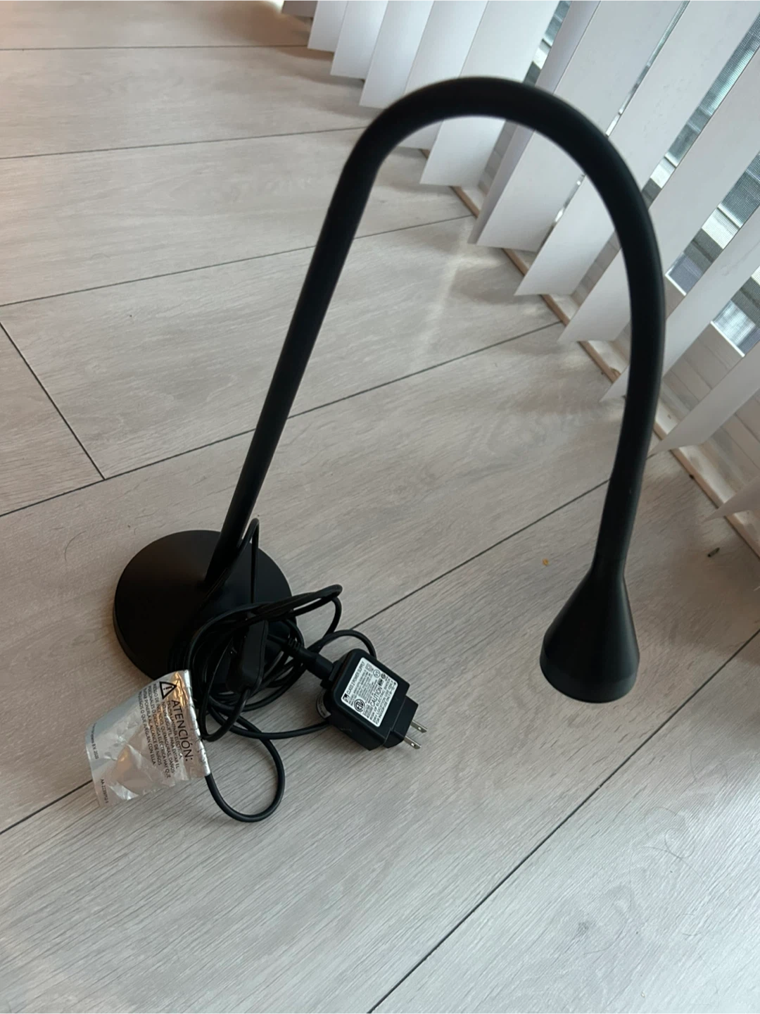 Black Gooseneck Desk Lamp with LED Adapter