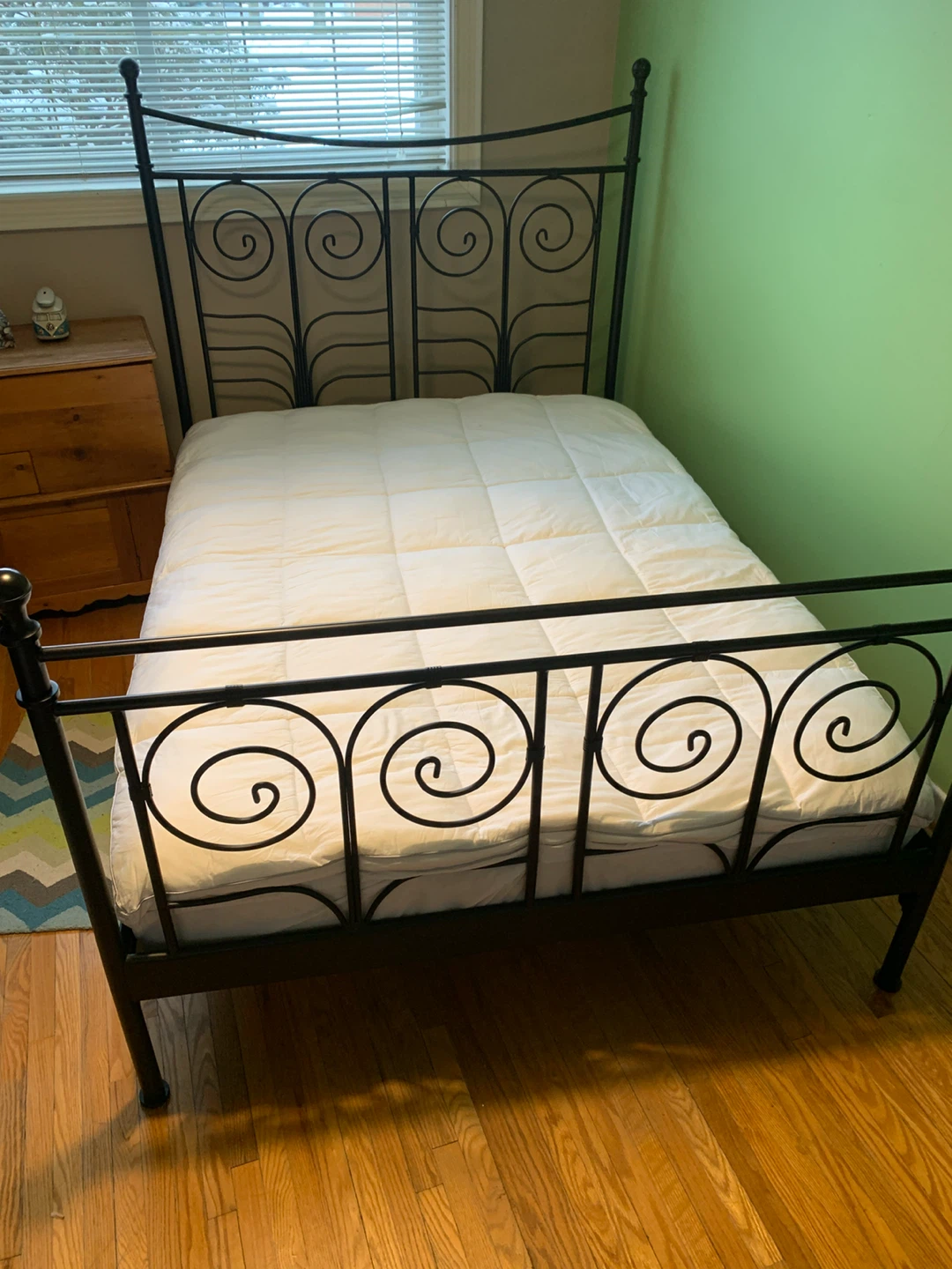 IKEA Noresund double bed with mattress and mattress cover