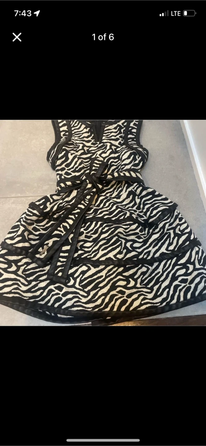 DSquared2 Zebra Print Dress with Black Trim