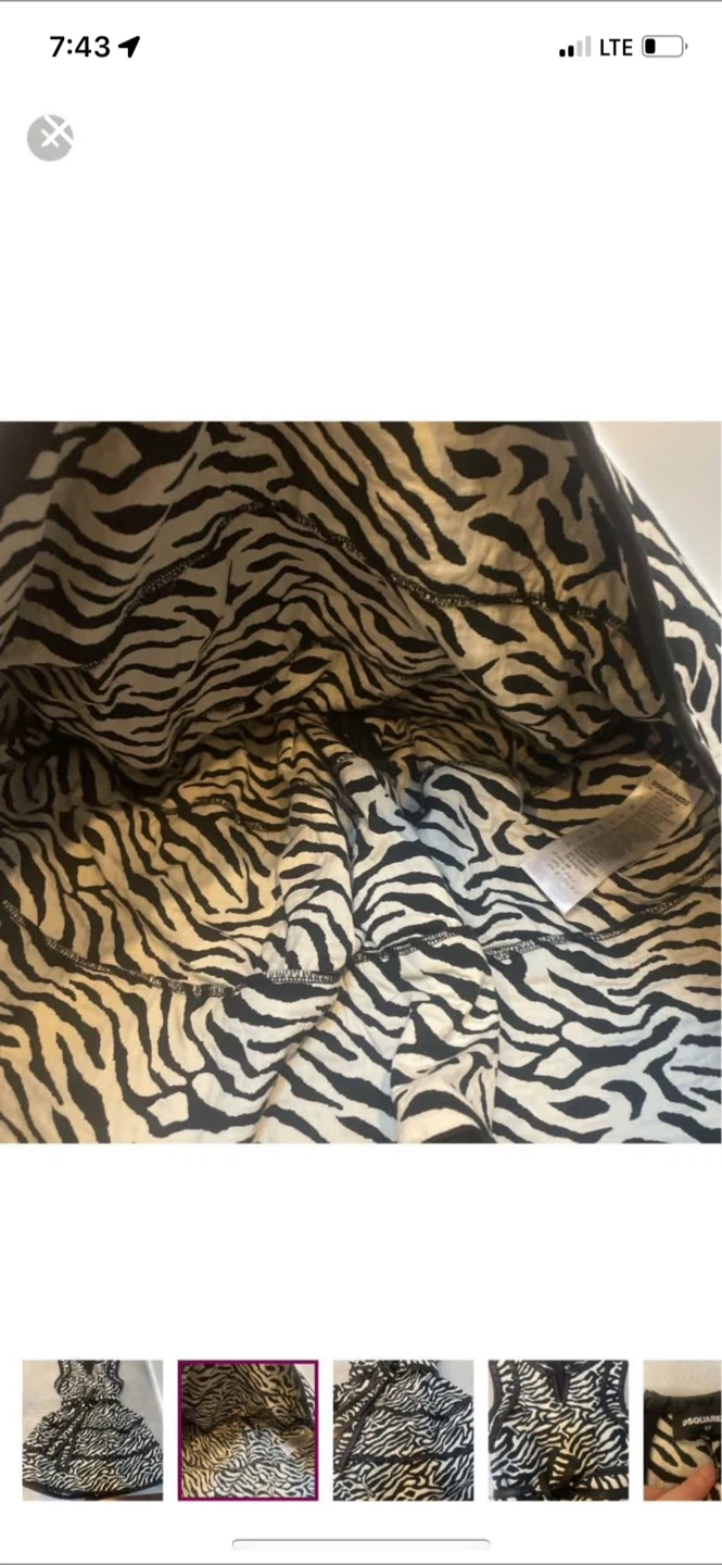 DSquared2 Zebra Print Dress with Black Trim - photo 2