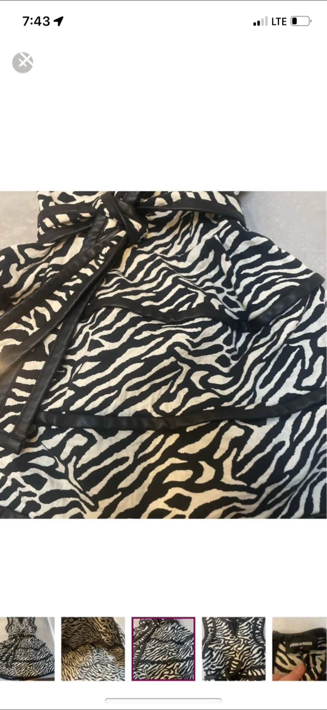DSquared2 Zebra Print Dress with Black Trim - photo 3