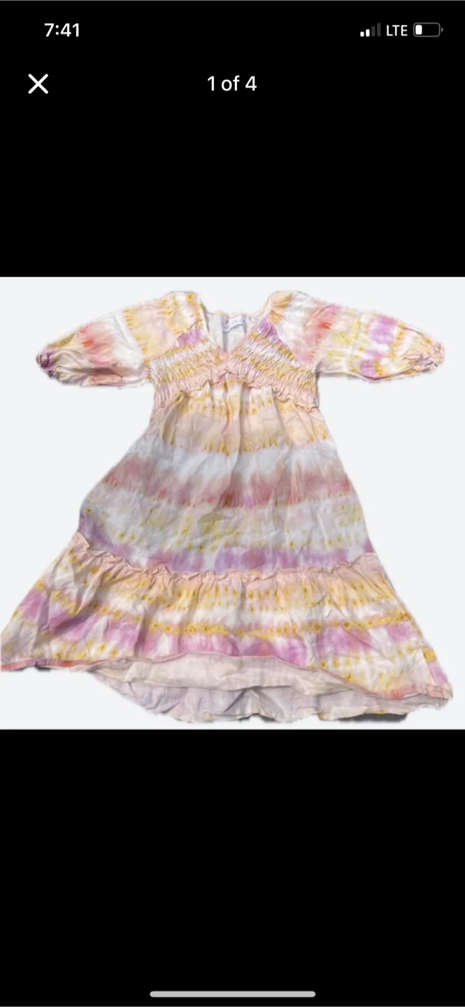 Zara Tie-Dye Tiered Dress Size 8
