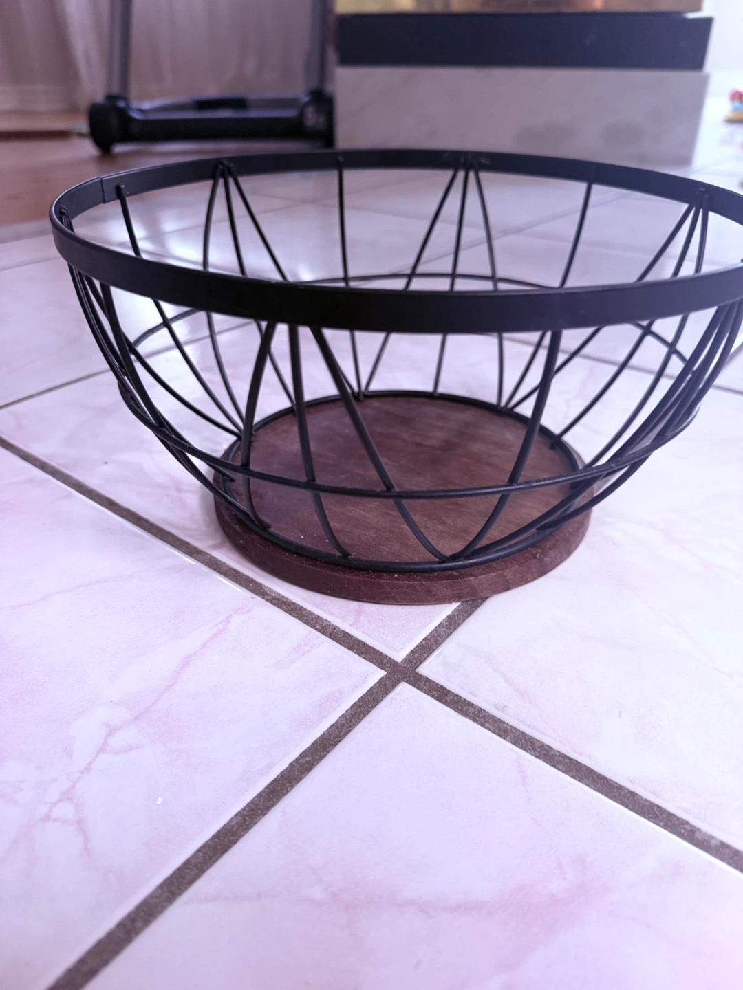 Wire and Wood Fruit Bowl