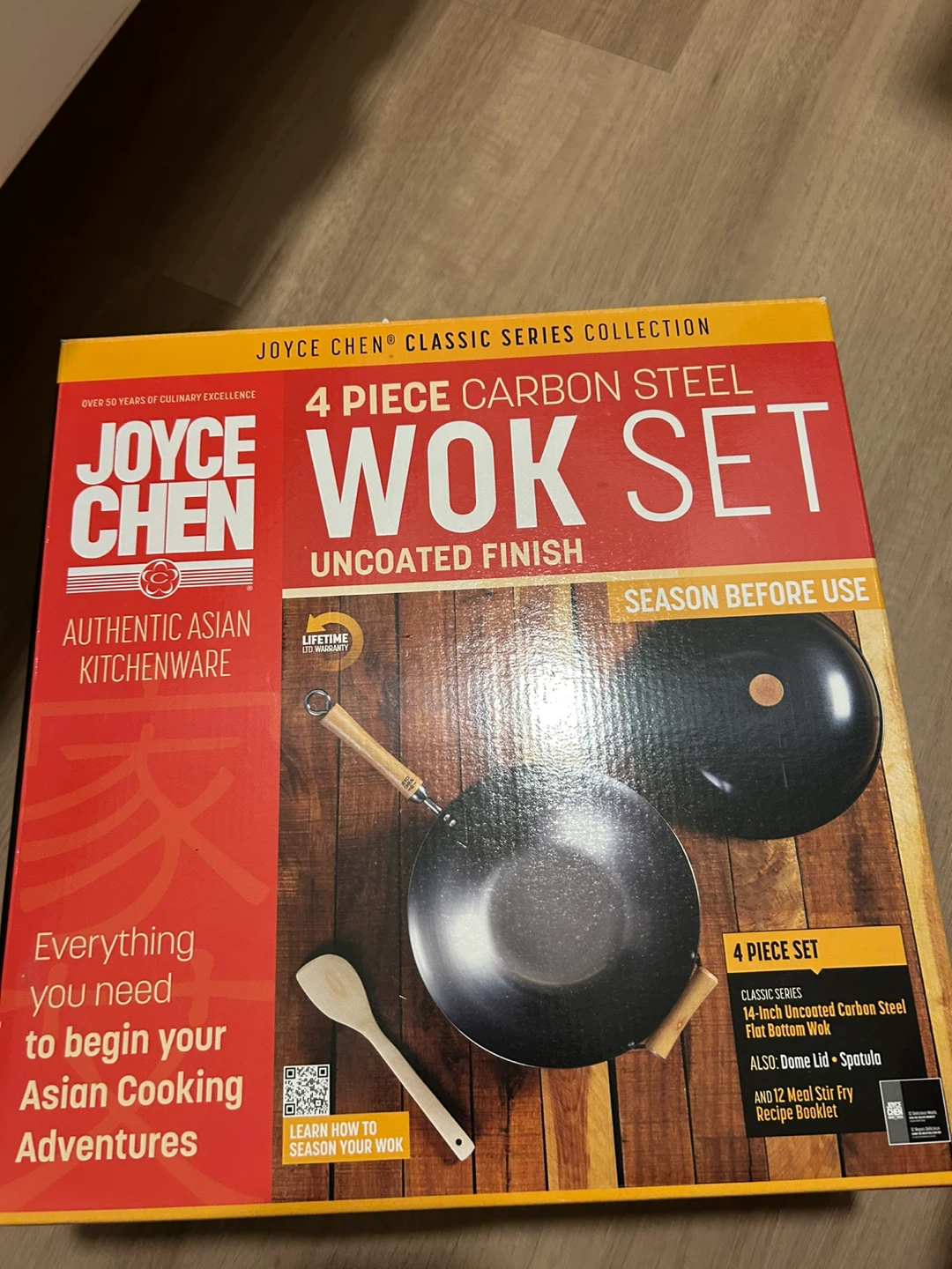 Joyce Chen 4 Piece Carbon Steel Wok Set