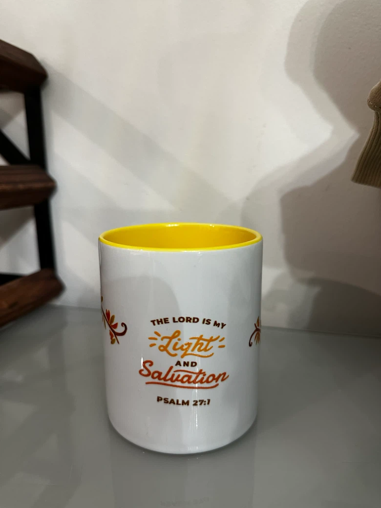 Yellow Heart Handle Mug