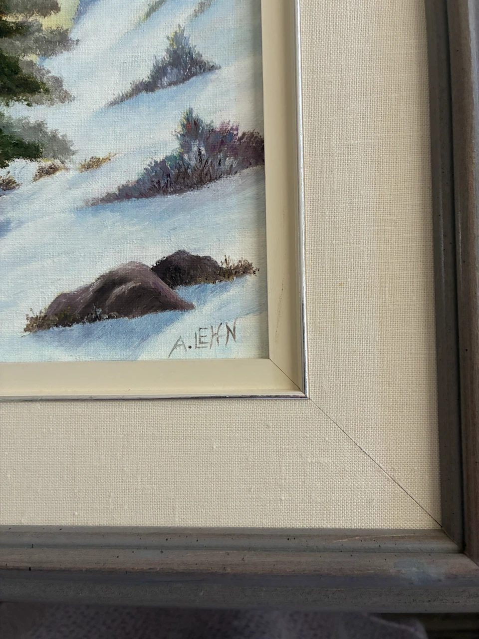 Framed Winter Landscape Painting - photo 2