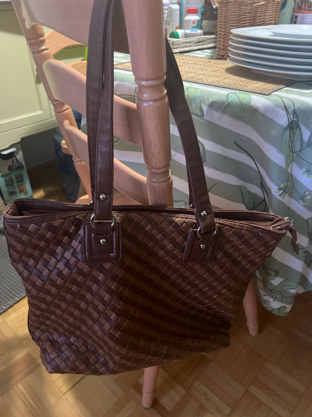 Brown Woven Tote Bag - photo 3