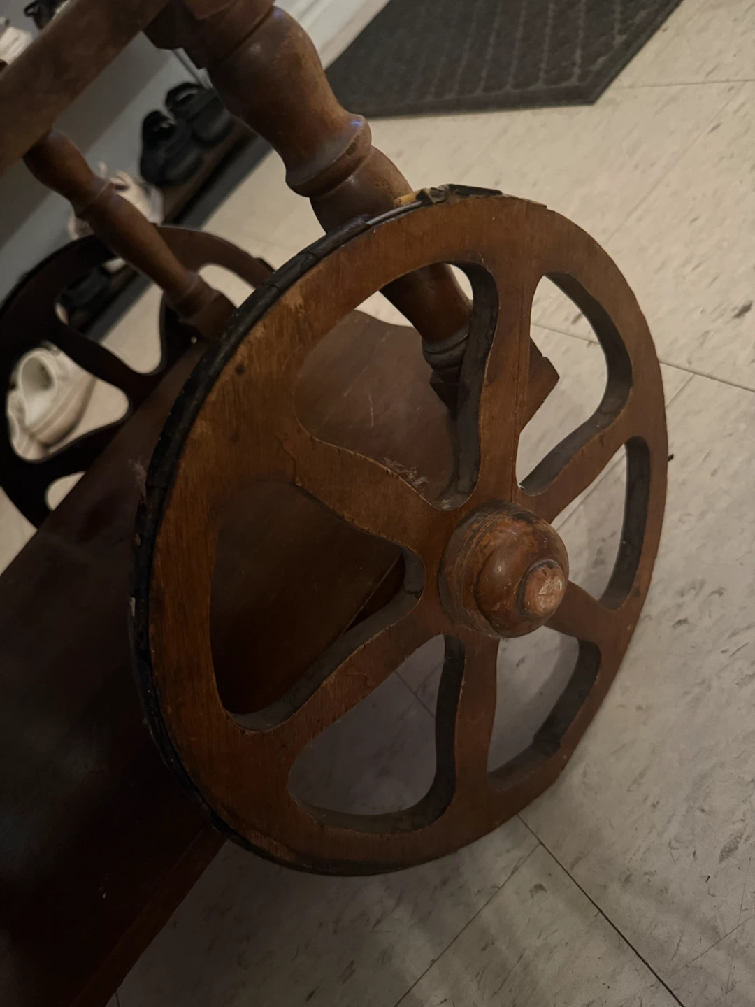 Wooden Serving Cart with Glass Top - photo 3