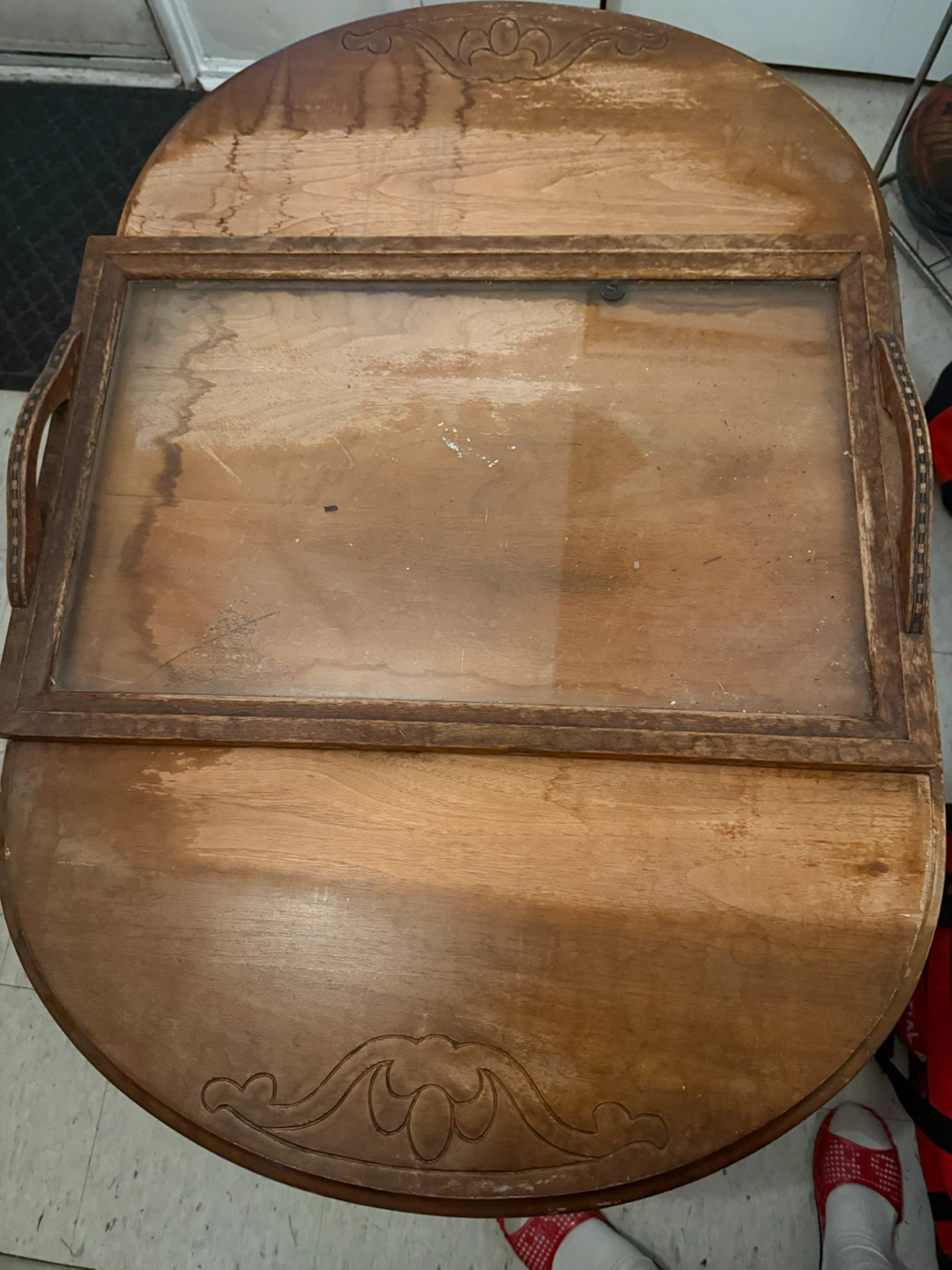 Wooden Serving Cart with Glass Top - photo 4