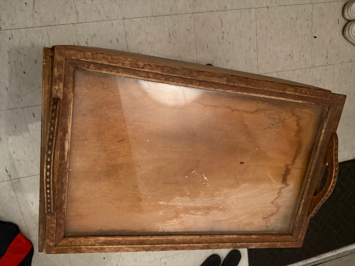 Wooden Serving Cart with Glass Top - photo 5
