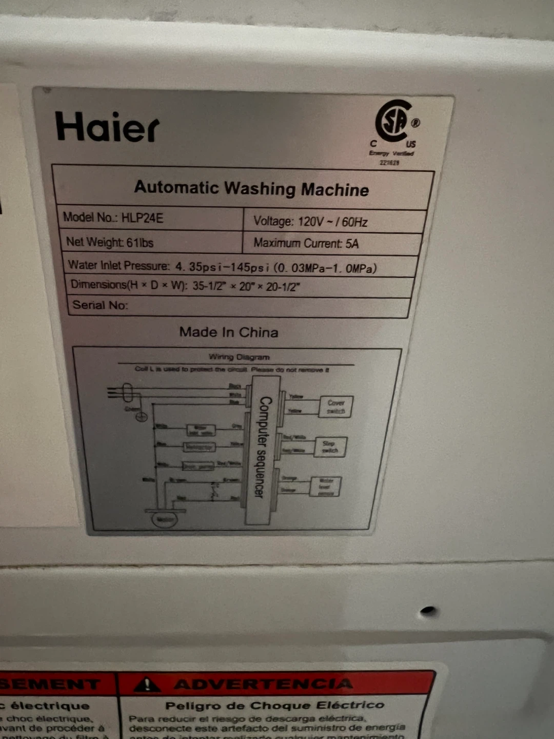 Haier Portable Washing Machine - photo 4