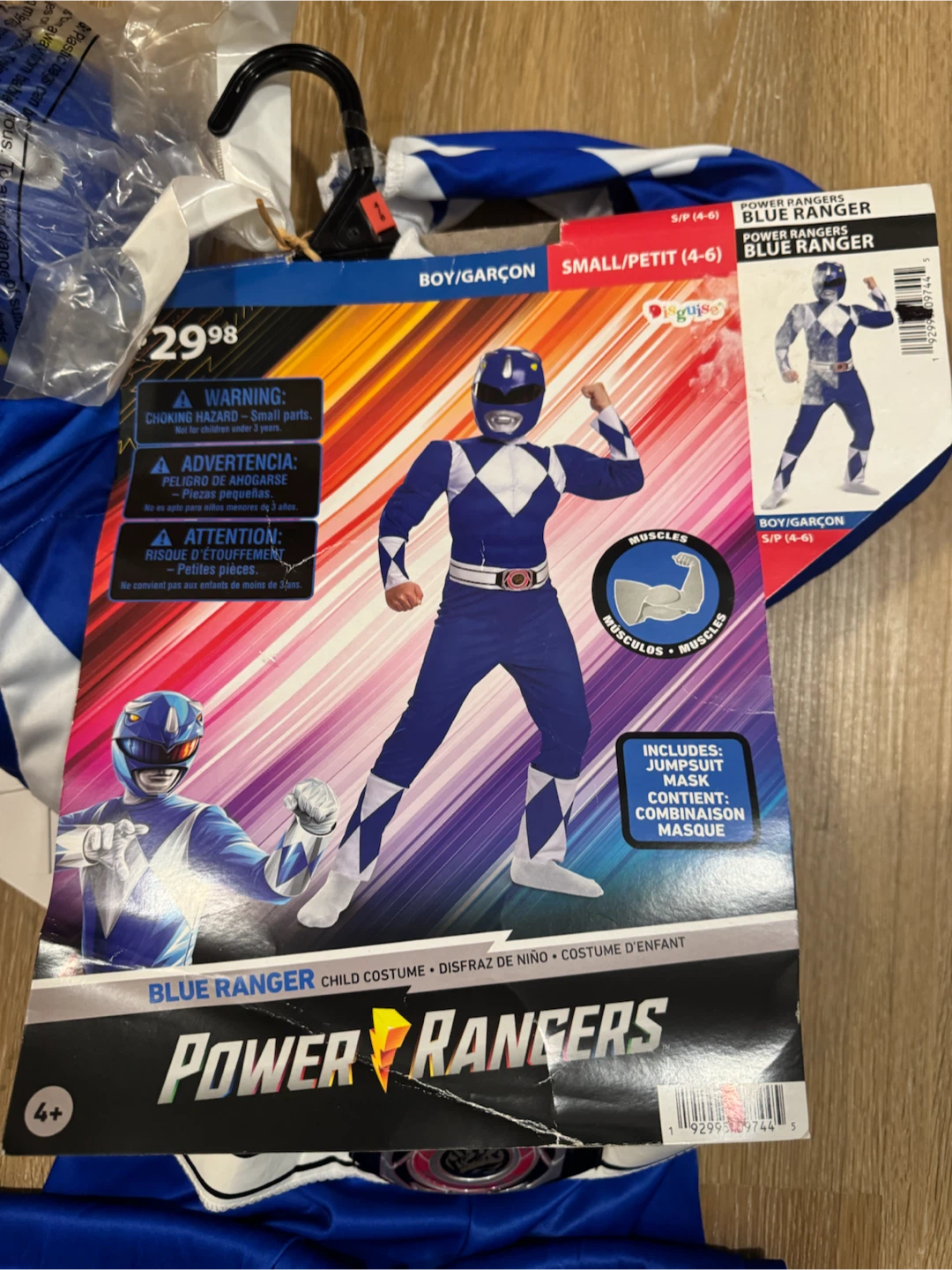 Halloween Costume Power Rangers Blue Ranger Size 4-6T - photo 2