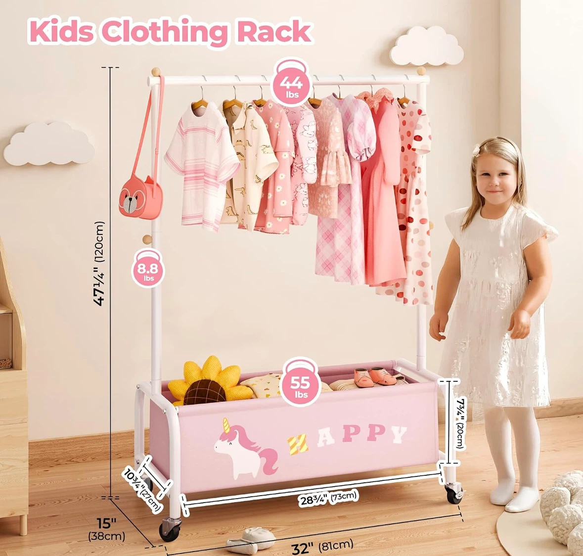 Kids Clothing Rack + Hangers - photo 4